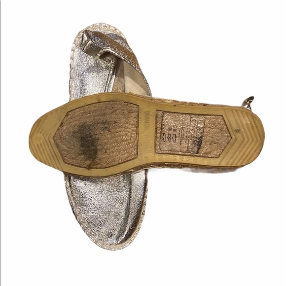 Primark Shoes Euc Primark Silver Vegan Leather 7 Flat Espadrille